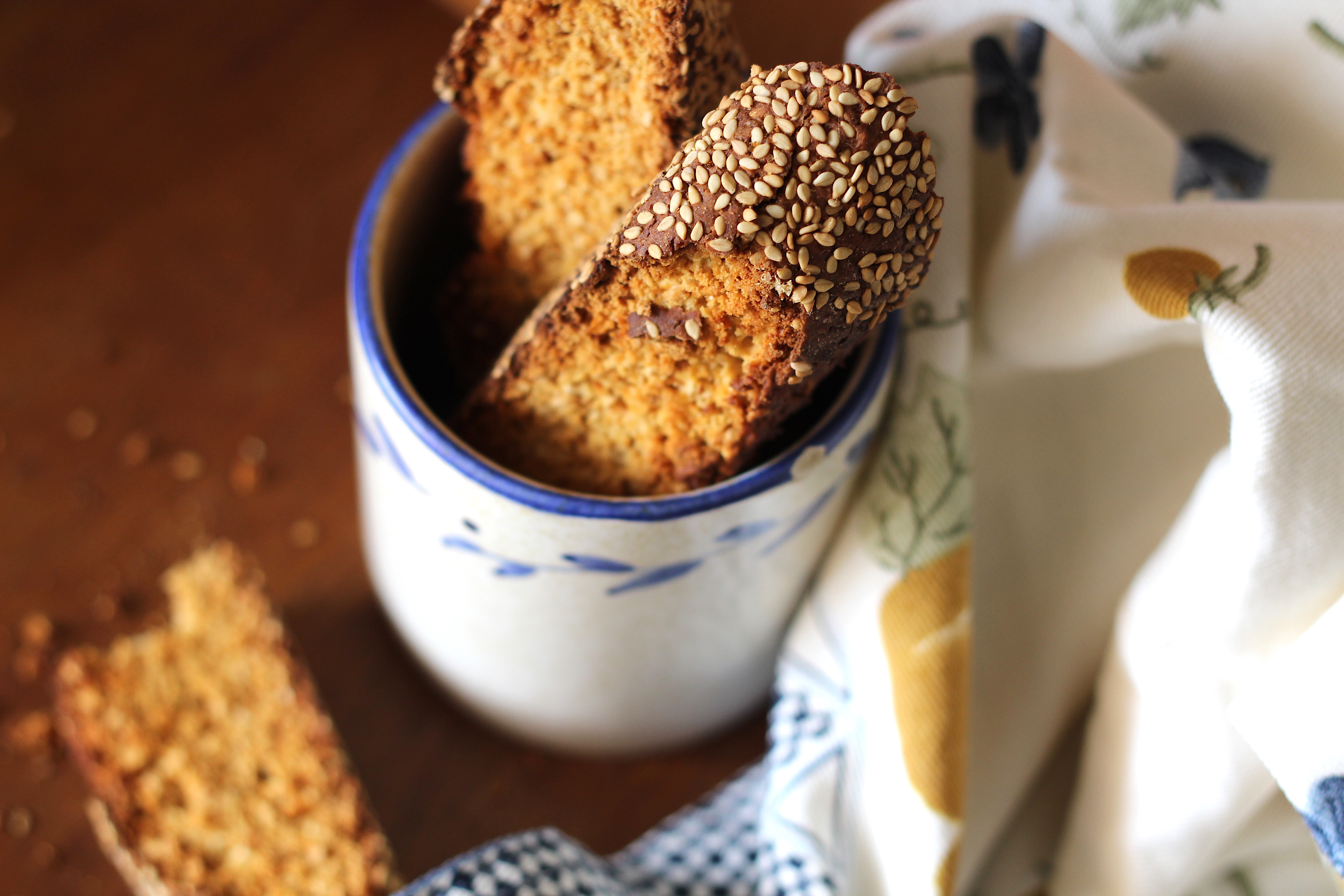 Devaneios de Chocolate - Honey and Sesame Biscotti